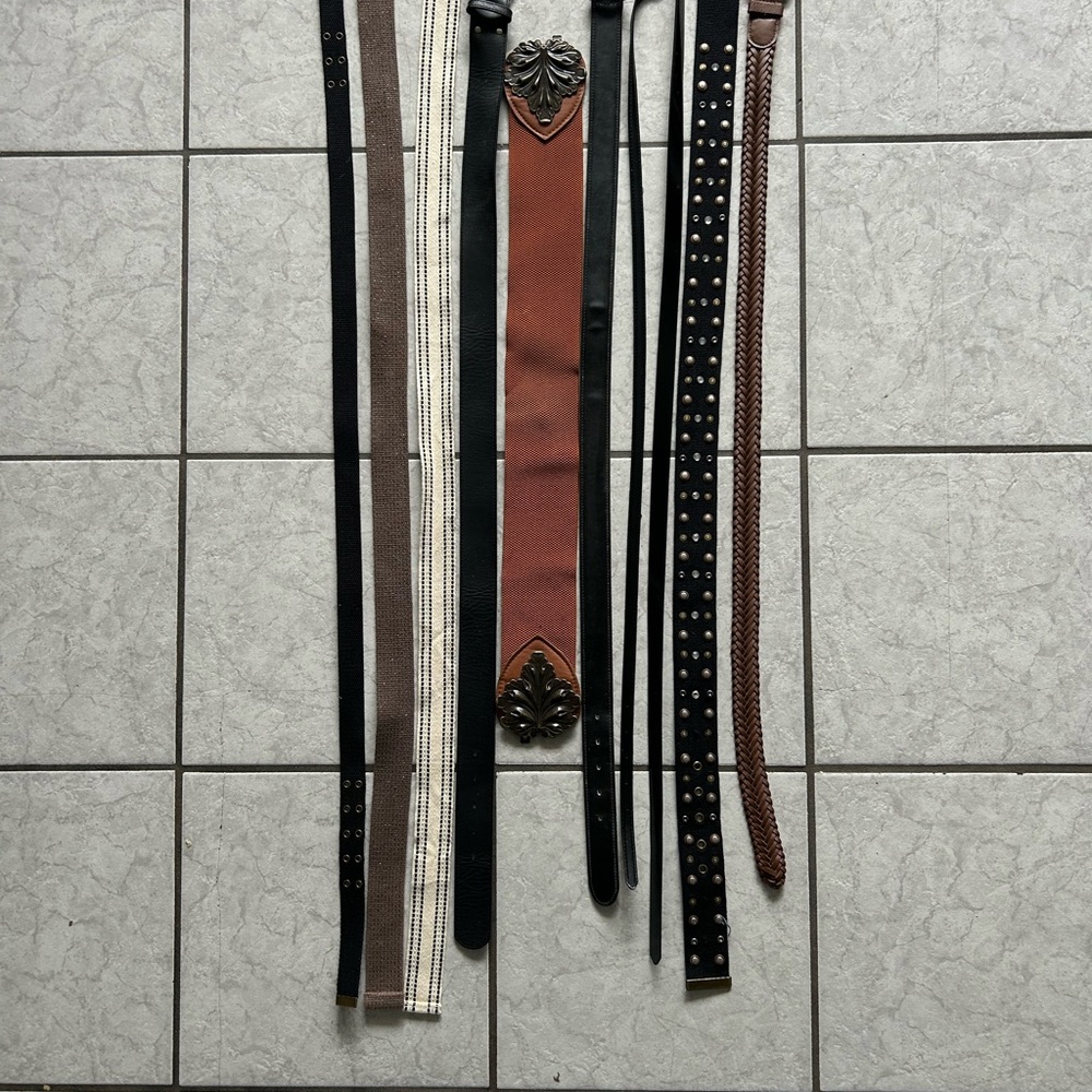 Women’s Black and Brown Leather Belts Set
